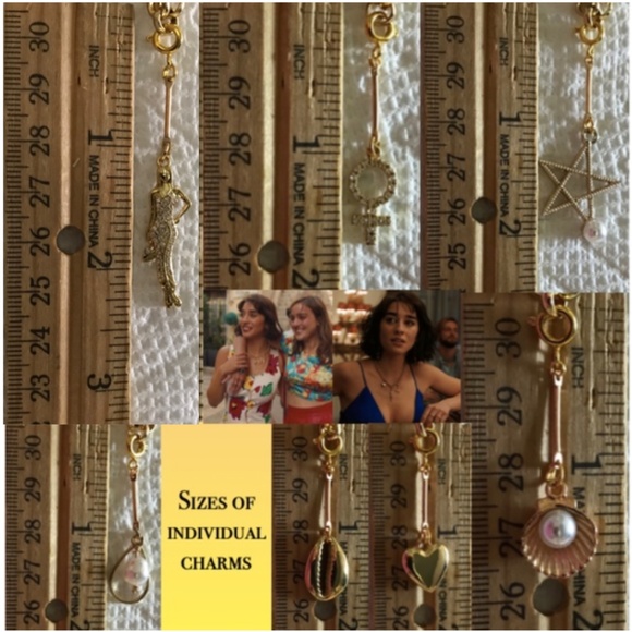 SOLD—White Lotus Lucia Greco Gold 7 Detachable Charms Necklace, Handmade Replica - Picture 15 of 16